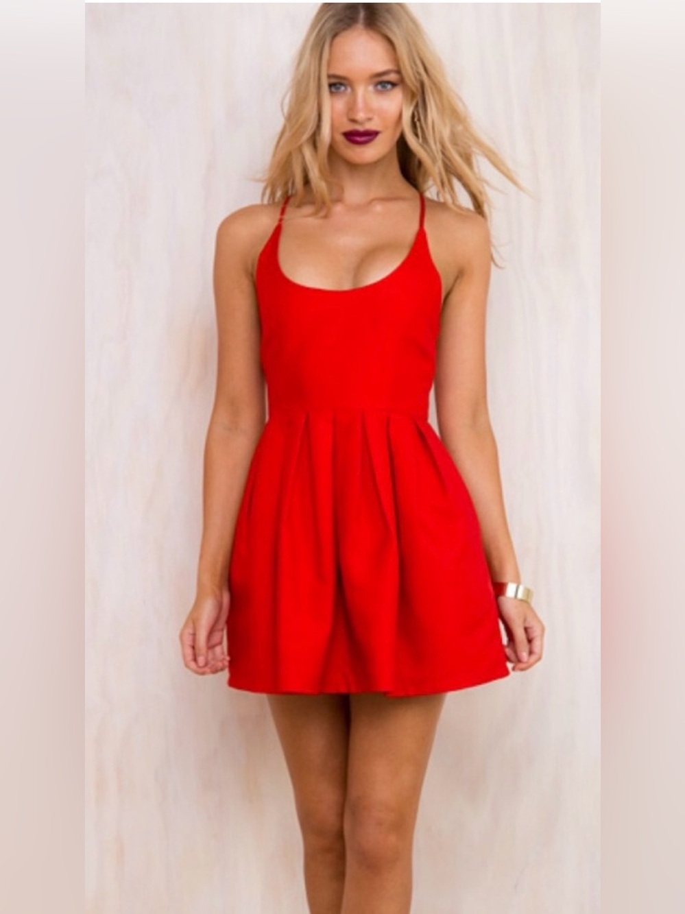 Princess Polly Somebody To Love Red Mini Dress SZ 2 Feminine Coquette Sexy NWT